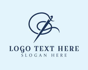 String - Sewing Needle Stitch logo design