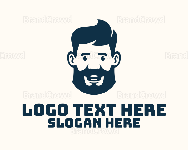 Blue Man Beard Grooming Logo