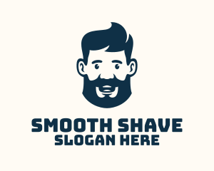 Blue Man Beard Grooming logo design