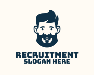 Haircut - Blue Man Beard Grooming logo design