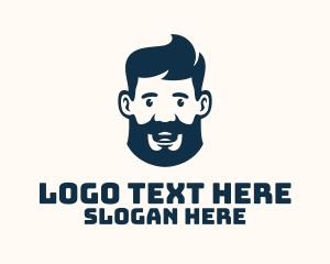 Blue Man Beard Grooming Logo