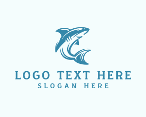Scuba - Great Shark Wildlife logo design