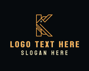 Mortgage - Residential Housing Property Letter K logo design