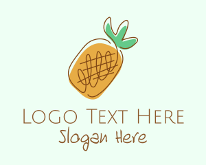 Fruit Stand - Simple Pineapple Fruit logo design
