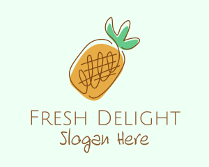 Fruit Salad - Simple Pineapple Fruit logo design
