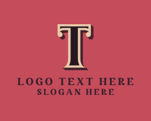 Cafe - Antique Shop Letter T logo design