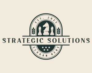 Strategy - Chess Pawn Knight logo design