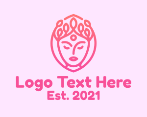 Buddhism - Woman Beauty Face logo design
