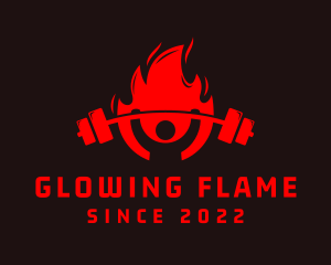 Fitness Weightlifting Fire logo design