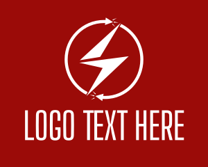 Flash - Lightning Energy Circle logo design