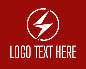 Electricity - Lightning Energy Circle logo design