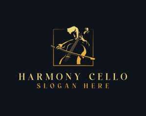 Cello - Musician Cello Instrument logo design
