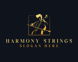 Musician Cello Instrument logo design