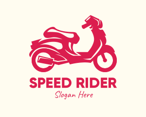 Motorbike - Red Motorbike Ride logo design