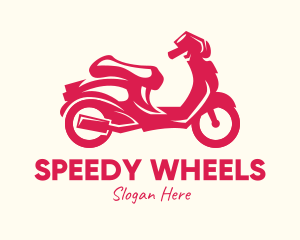 Scooter - Red Motorbike Ride logo design