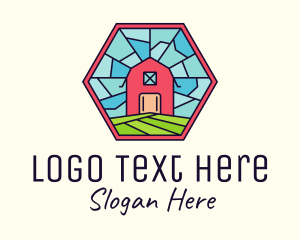 Crop Field - Stained Glass Barn logo design