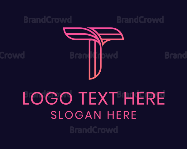 Modern Creative Line Letter T Logo