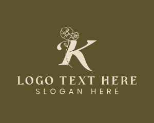 Eco Organic Flower Letter K logo design