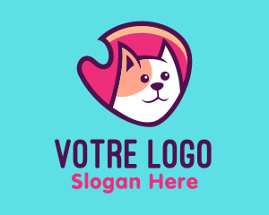 Badge - Happy Cute Pet Cat Badge logo design