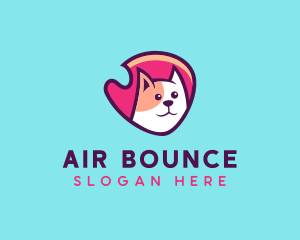 Happy Cute Pet Cat Badge logo design