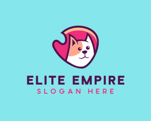 Happy Cute Pet Cat Badge logo design