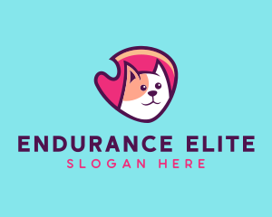 Happy Cute Pet Cat Badge logo design