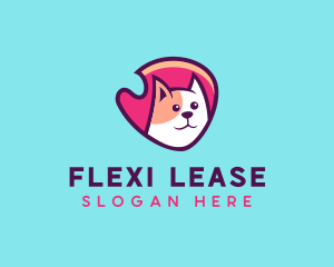 Happy Cute Pet Cat Badge logo design