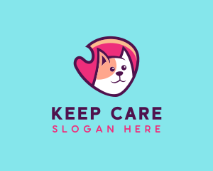 Happy Cute Pet Cat Badge logo design