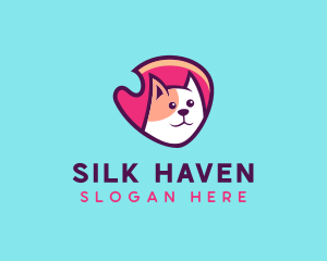 Happy Cute Pet Cat Badge logo design