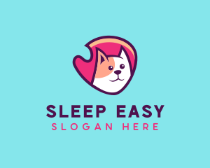 Happy Cute Pet Cat Badge logo design