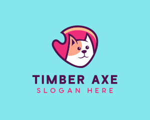 Happy Cute Pet Cat Badge logo design