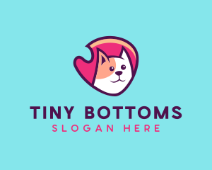 Happy Cute Pet Cat Badge logo design