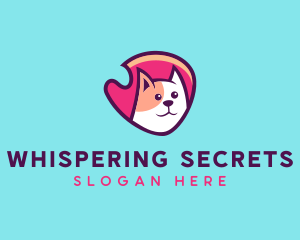 Happy Cute Pet Cat Badge logo design