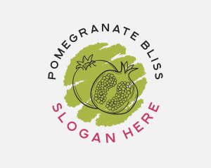 Pomegranate Fruit Juice logo design