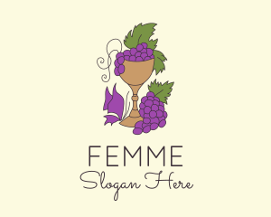 Grape Vineyard Goblet  logo design