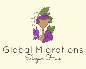 Grape Vineyard Goblet  logo design