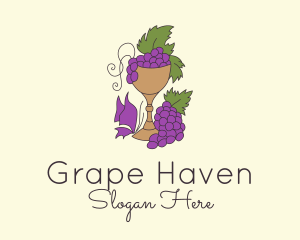 Vineyard - Grape Vineyard Goblet logo design