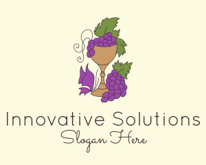 Grape Vineyard Goblet  logo design