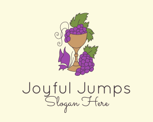 Grape Vineyard Goblet  logo design