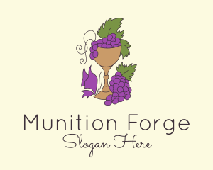 Grape Vineyard Goblet  logo design