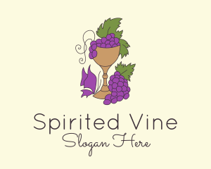 Alcohol - Grape Vineyard Goblet logo design