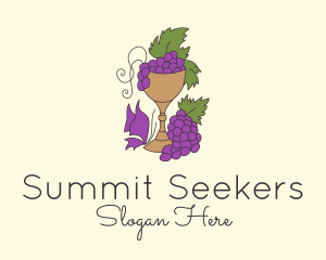 Grape Vineyard Goblet  logo design