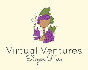 Grape Vineyard Goblet  logo design