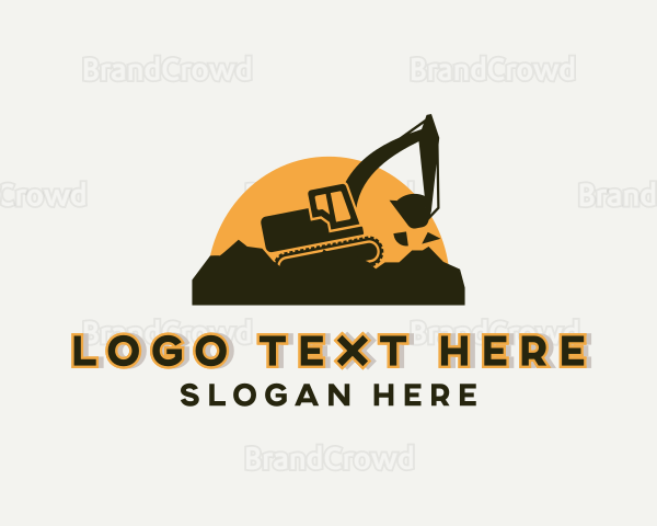Excavator Construction Machinery Logo