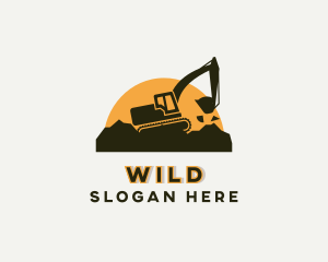 Construction - Excavator Construction Machinery logo design