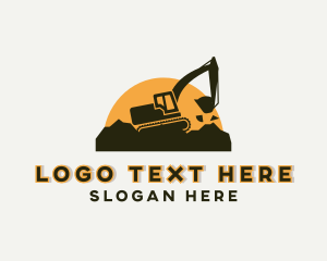 Digging - Excavator Construction Machinery logo design
