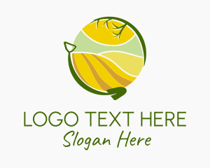 Leaf - Field Landscape Shovel logo design