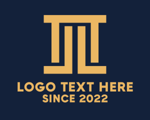 Brown - Gold Pillar Architecture logo design