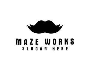 Mustache Hair Barber logo design