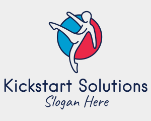 Kicking - Kick Fitness Karate logo design